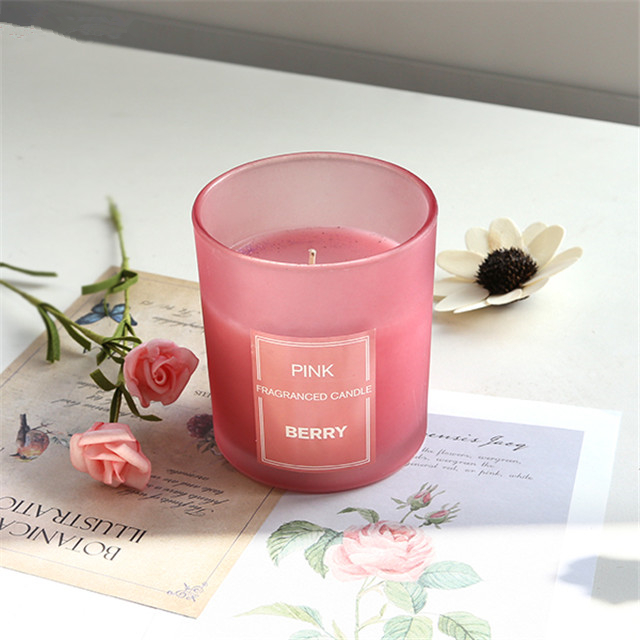 Screen Printing Pink Frosted Candle Jar