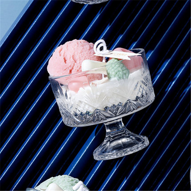 Scented Transparent Glass Ice Cream Candle Cup