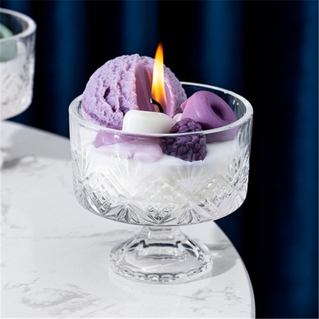 Scented Transparent Glass Ice Cream Candle Cup