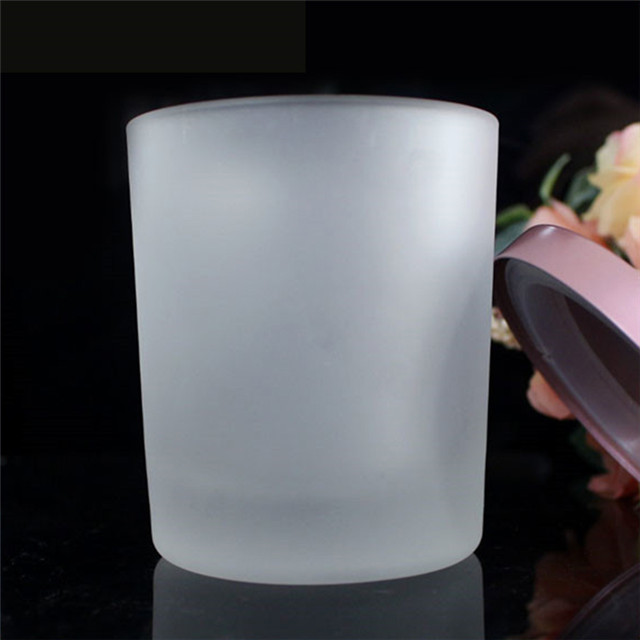 Frosted White Cylinder Glass Candle Vessel
