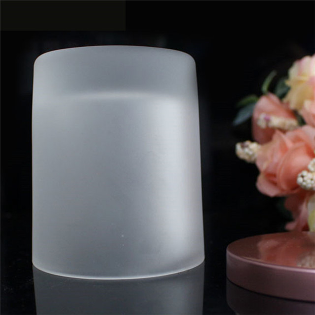 Frosted White Cylinder Glass Candle Vessel