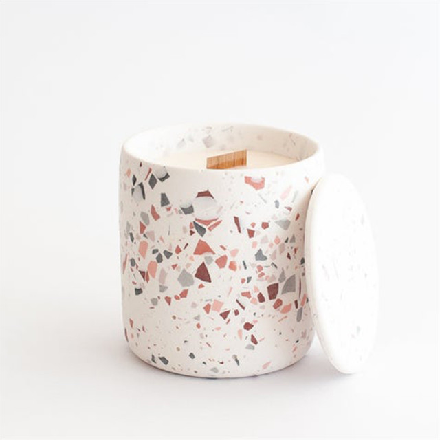 Ceramic Wedding Decoration Terrazzo Candle Jar