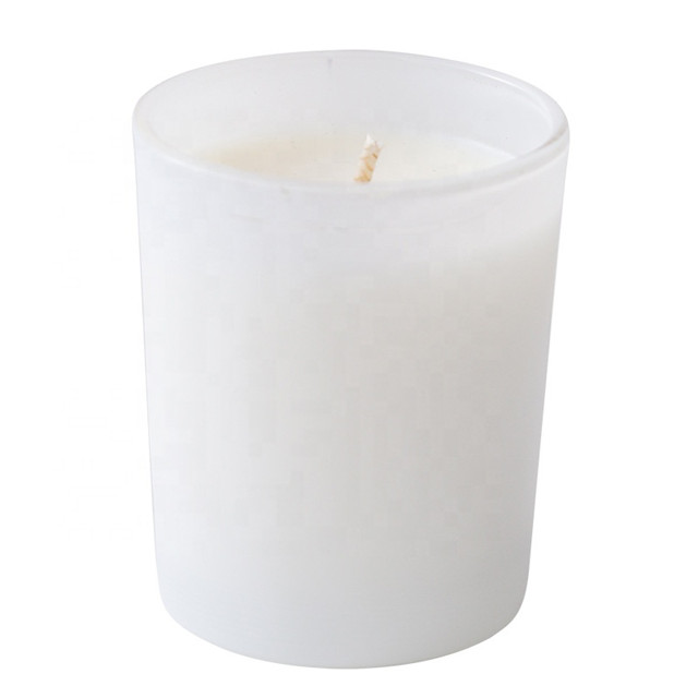 White Frosted Custom Glass Candle Holder