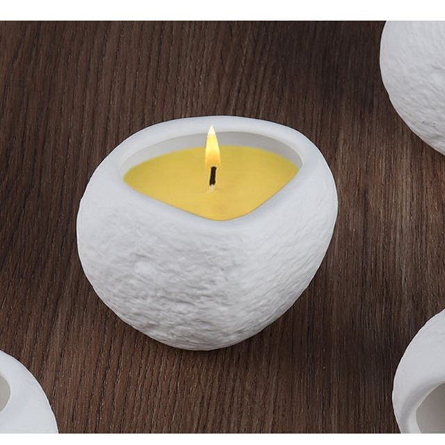 Personalized White Ceramic Candle Holder Home Decoration