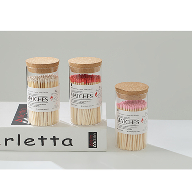 Canned Long Candle Matches With Glass Bottle