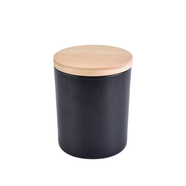 Matte Candle Jar With Wood Lid