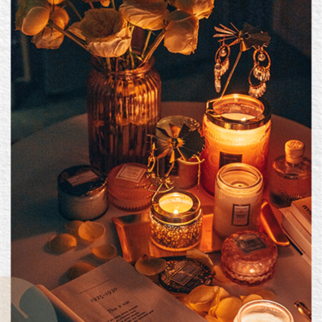 Engraved Dcorative Small Glass Candle Jar With Lid