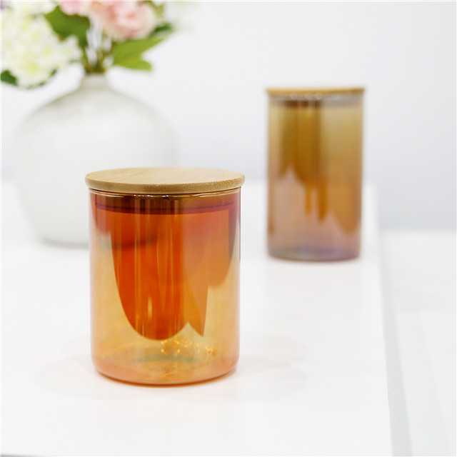Hot resistant Amber Glass Candle Vessel