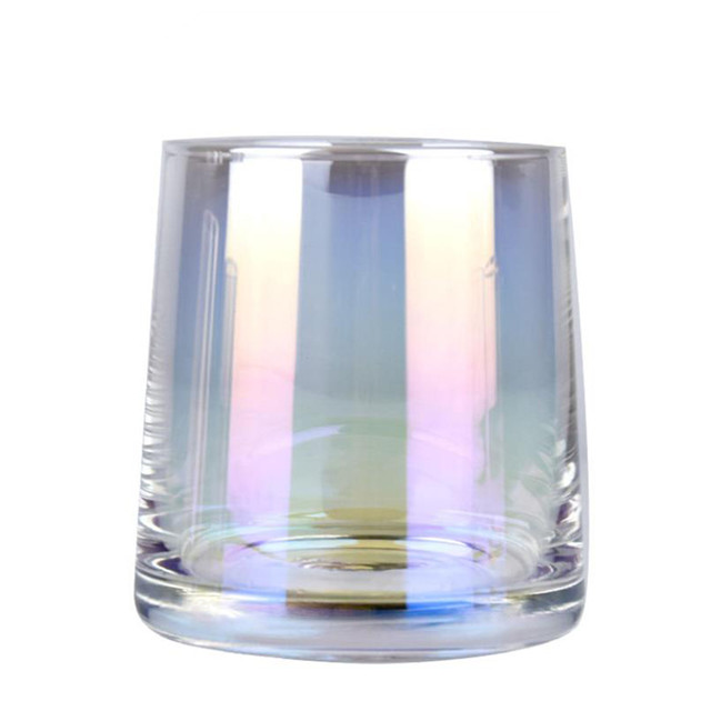 Luxury Iridescent Clear Glass Candle Jar With Lid