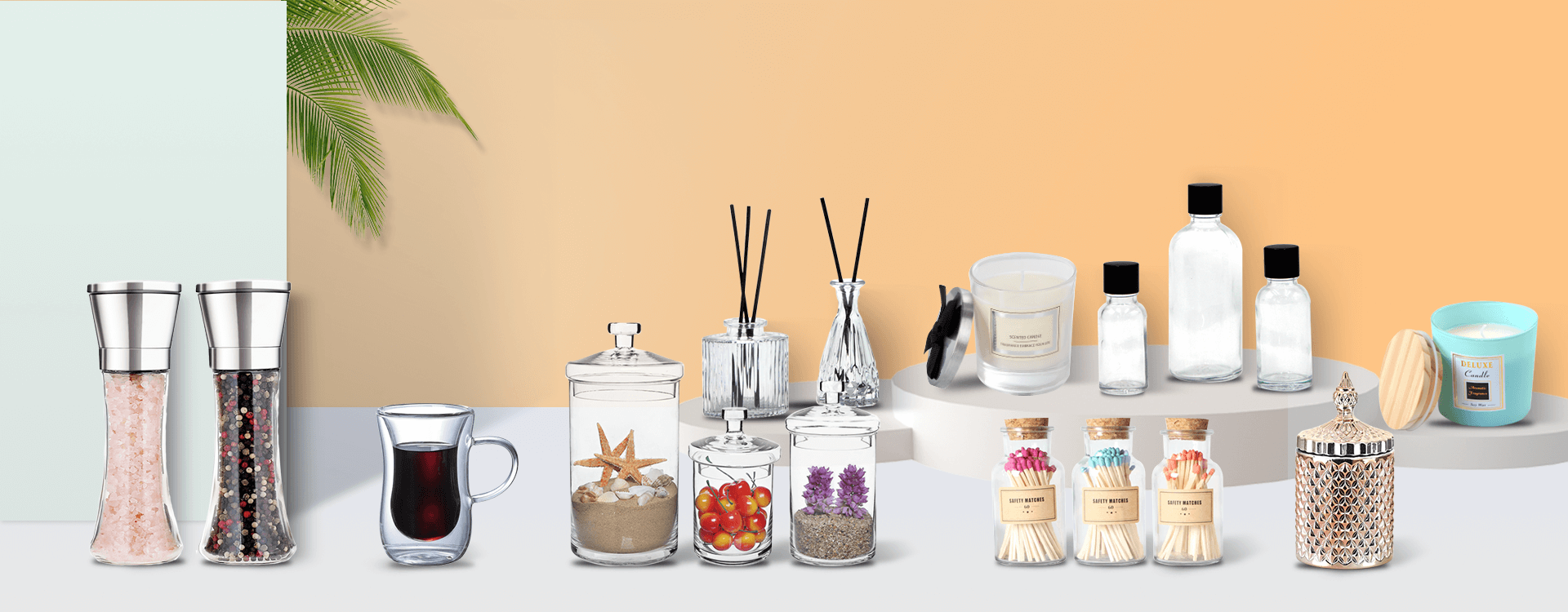 Cosmetic Round Customized Glass Candle Jar