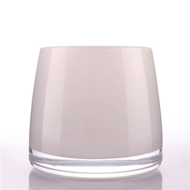 Unique Shaped Luxury White Glass Candle Jar