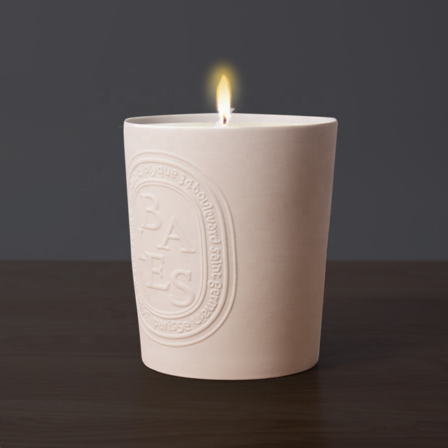 White Ceramic Candle Jar For Decorative