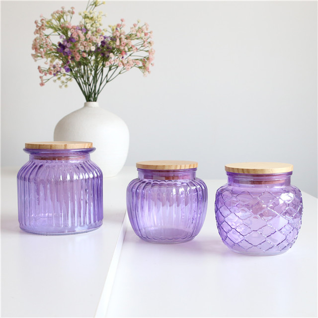 Engraved Purple Candle Holder With Lid