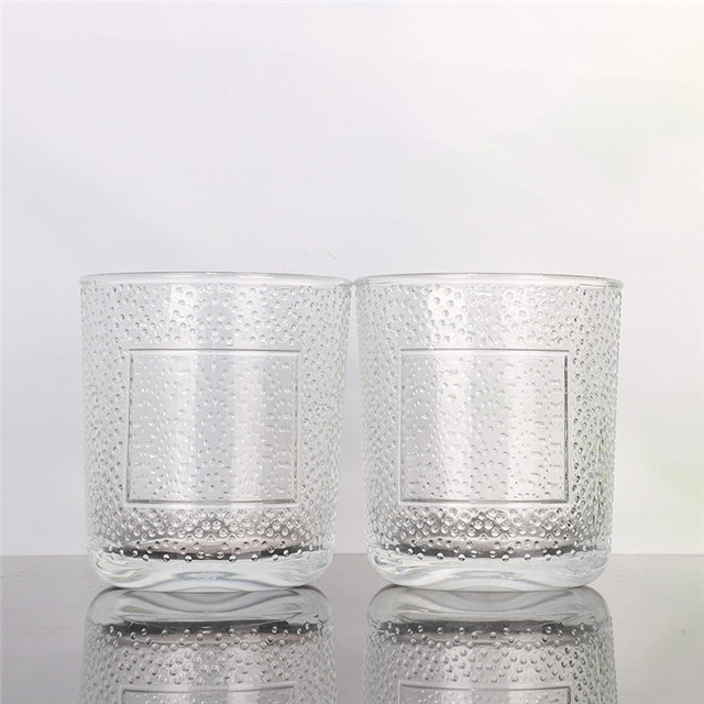 Embossment Luxury Glass Candle Jar