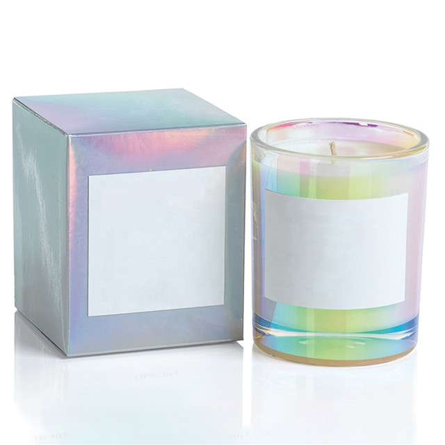 Custom Scented Iridescent Glass Candle Jar