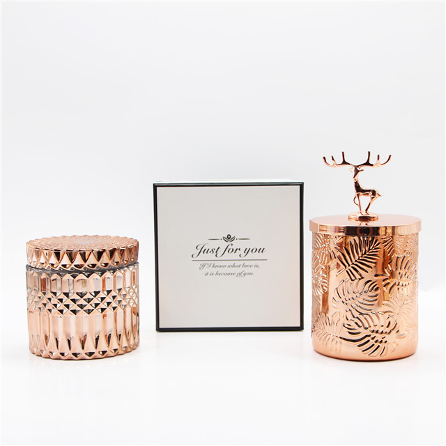 Custom Rose Gold Electroplated Candle Jar