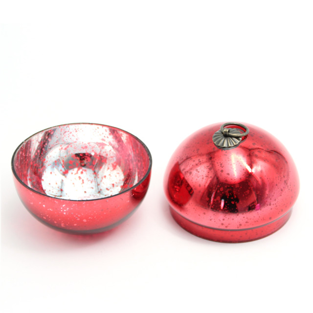Red Glass Candle Jar for Christmas