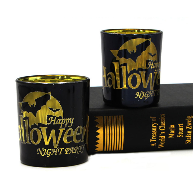 Hollow Black Custom Glass Candle Jar